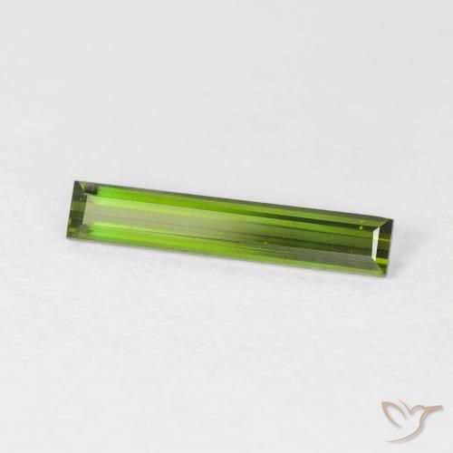 Turmalina Verde bosque natural de 0.76 ct, Corte Baguette, VVS