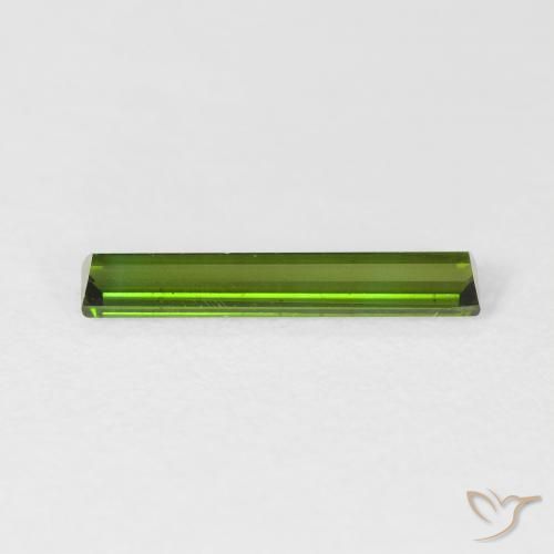 Turmalina Verde bosque natural de 0.76 ct, Corte Baguette, VVS