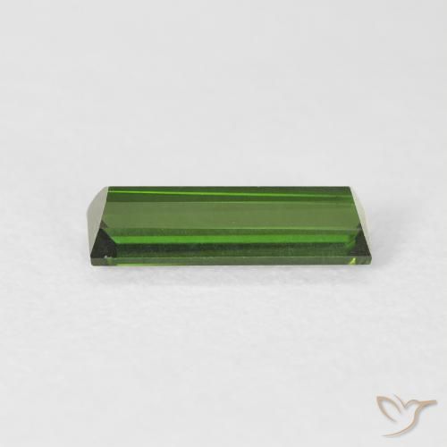 Turmalina Verde terroso natural de 0.89 ct, Corte Baguette, VS