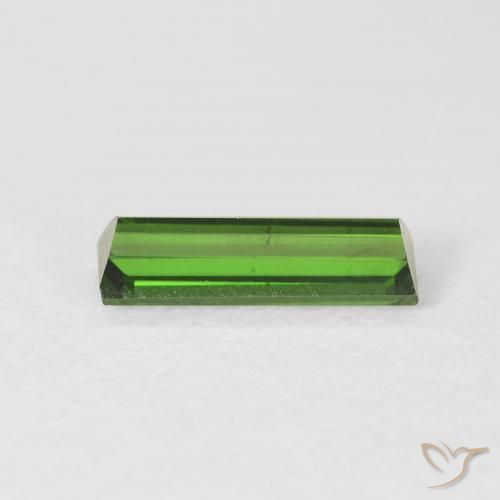Turmalina Verde oscuro natural de 0.88 ct, Corte Baguette, VS