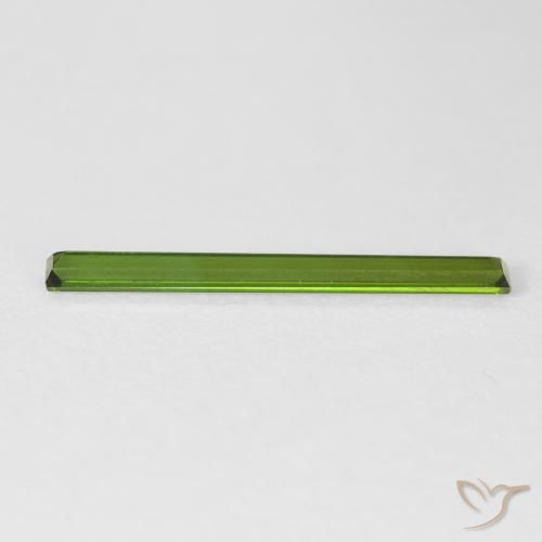 Turmalina Verde terroso natural de 0.85 ct, Corte Baguette, VVS