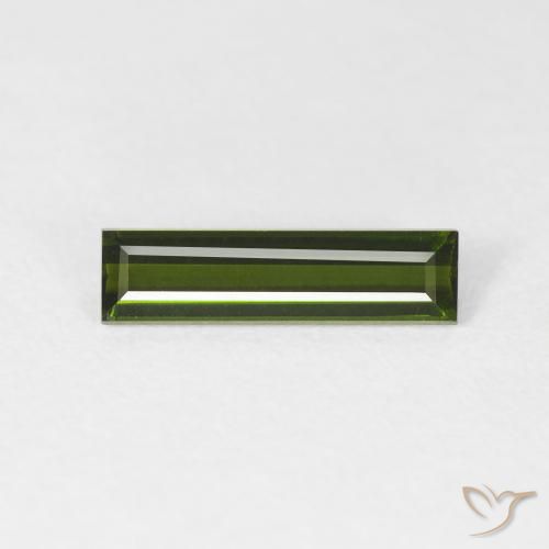 0.94ct Natural Verde terroso Turmalina, Corte Baguette, VVS-VS