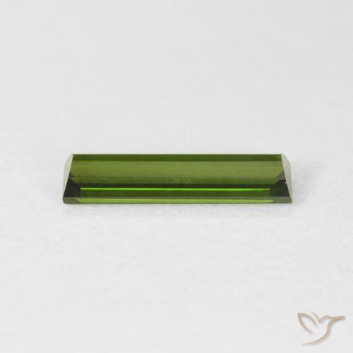Turmalina Verde terroso natural de 0.94 ct, Corte Baguette, VVS-VS