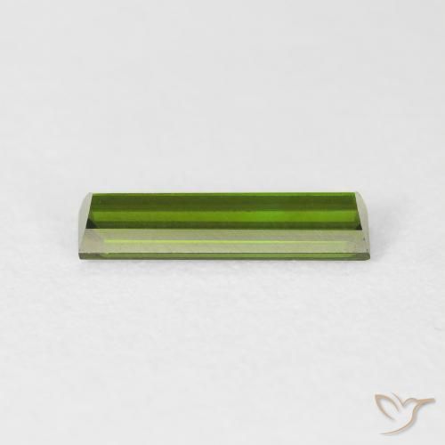 Turmalina Verde oscuro natural de 0.95 ct, Corte Baguette, VVS-VS