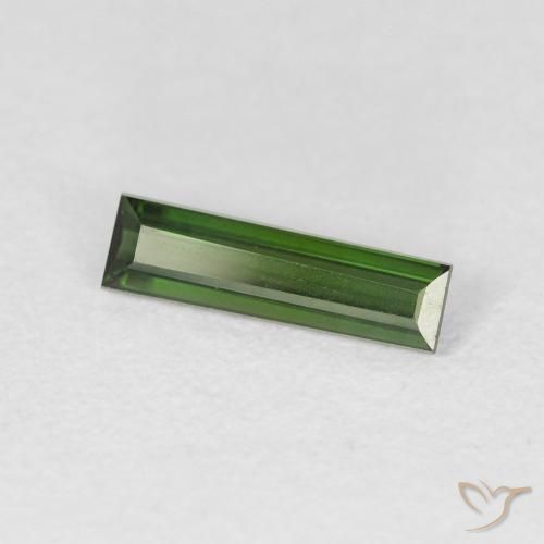 Turmalina Verde bosque natural de 0.68 ct, Corte Baguette, VVS