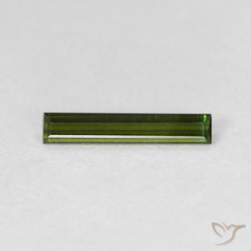 0.51ct Natural Verde bosque Turmalina, Corte Baguette, VVS