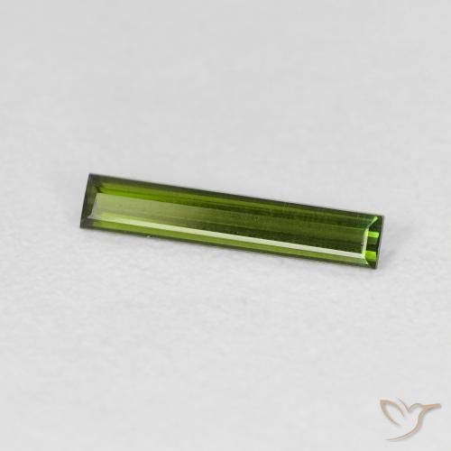 Turmalina Verde bosque natural de 0.51 ct, Corte Baguette, VVS