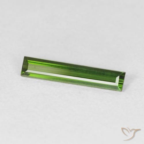 Turmalina Verde oscuro natural de 0.64 ct, Corte Baguette, VVS