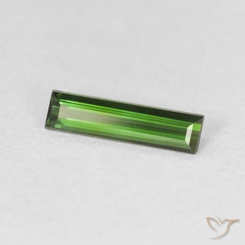 Turmalina Verde bosque natural de 0.65 ct, Corte Baguette, VVS
