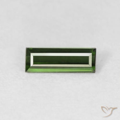 0.64ct Natural Verde bosque Turmalina, Corte Baguette, VVS