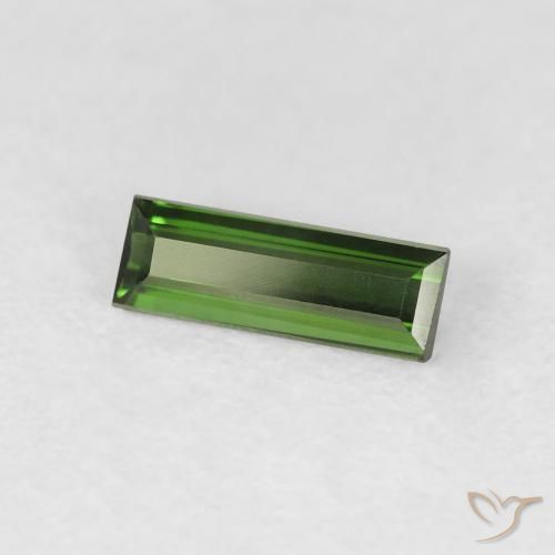 Turmalina Verde bosque natural de 0.64 ct, Corte Baguette, VVS