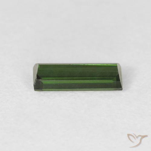 Turmalina Verde bosque natural de 0.64 ct, Corte Baguette, VVS