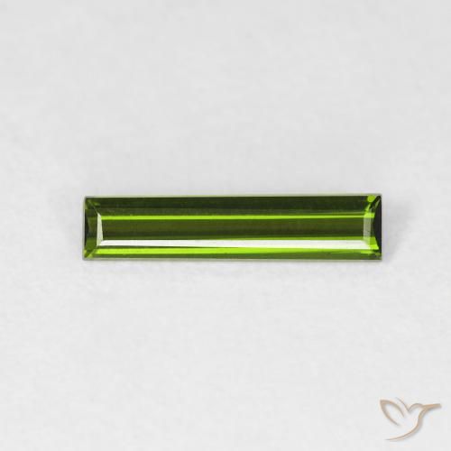 0.50ct Natural Verde oscuro Turmalina, Corte Baguette, VVS