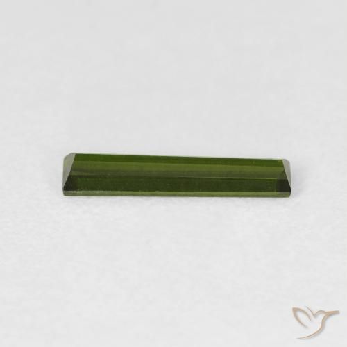 Turmalina Verde oscuro natural de 0.50 ct, Corte Baguette, VVS