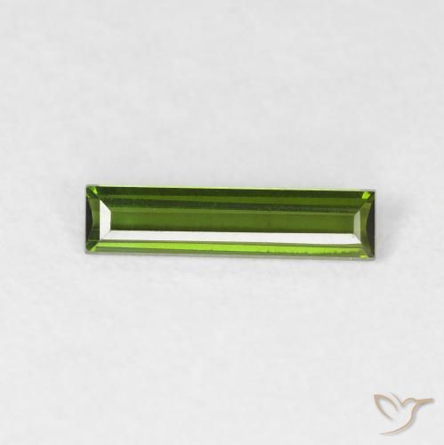 0.38ct Natural Verde terroso Turmalina, Corte Baguette, VVS