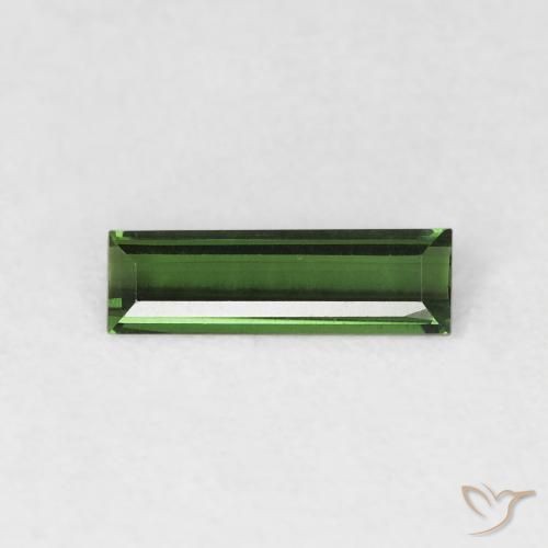 0.43ct Natural Verde bosque Turmalina, Corte Baguette, VVS