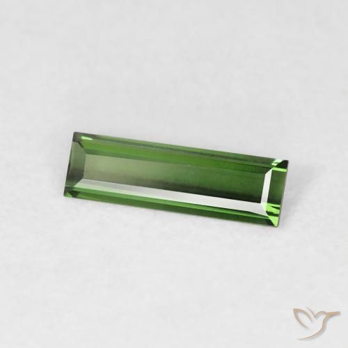 Turmalina Verde bosque natural de 0.43 ct, Corte Baguette, VVS