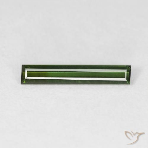 0.71ct Natural Verde bosque Turmalina, Corte Baguette, VVS