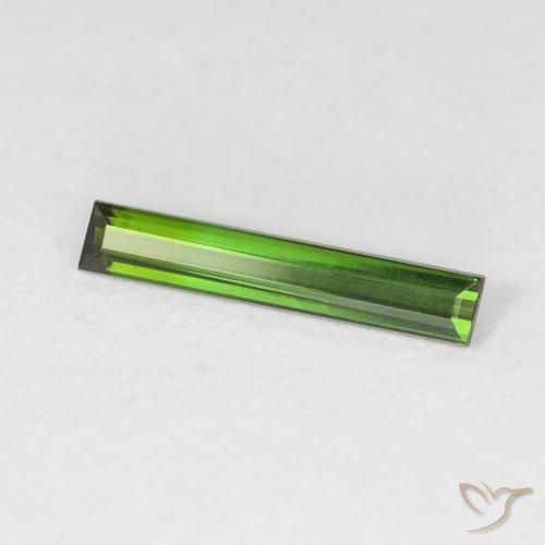 Turmalina Verde bosque natural de 0.71 ct, Corte Baguette, VVS