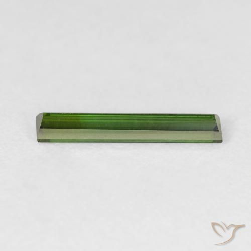 Turmalina Verde bosque natural de 0.71 ct, Corte Baguette, VVS