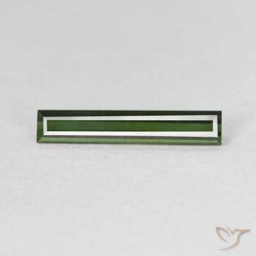 0.95ct Natural Verde bosque Turmalina, Corte Baguette, VVS