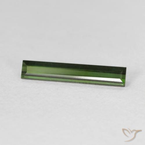 Turmalina Verde bosque natural de 0.95 ct, Corte Baguette, VVS