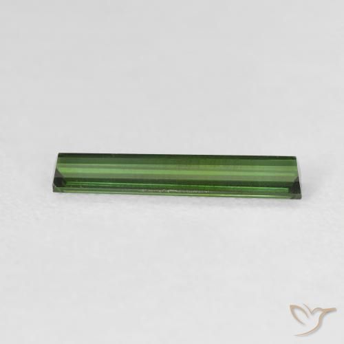 Turmalina Verde bosque natural de 0.95 ct, Corte Baguette, VVS