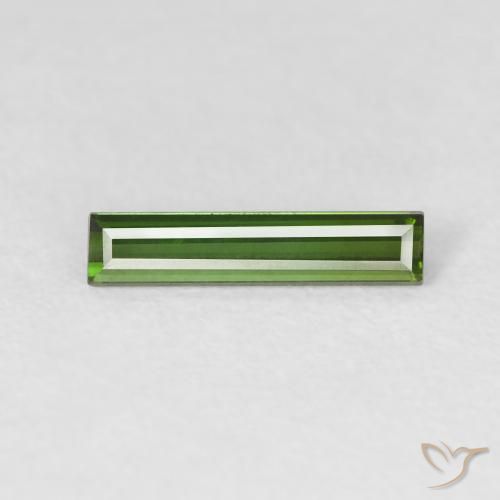 0.67ct Natural Verde oscuro Turmalina, Corte Baguette, VVS