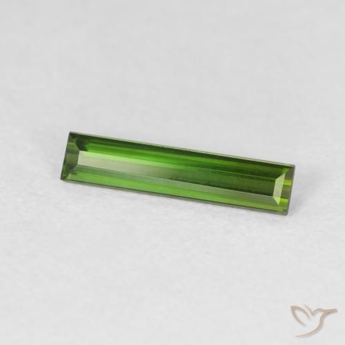 Turmalina Verde oscuro natural de 0.67 ct, Corte Baguette, VVS