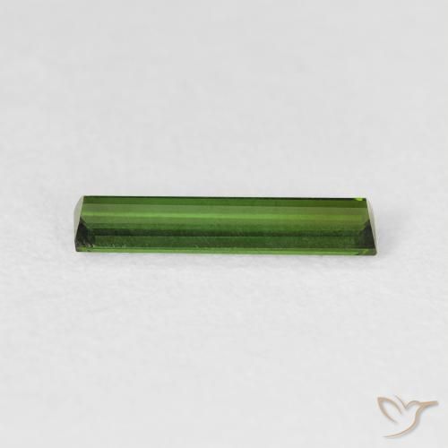 Turmalina Verde oscuro natural de 0.67 ct, Corte Baguette, VVS