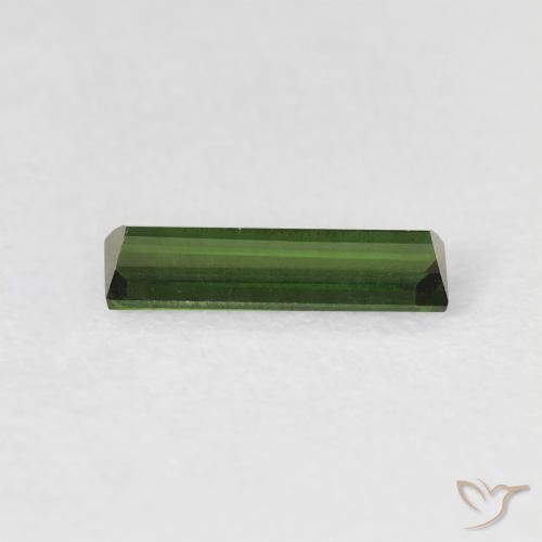 Turmalina Verde oscuro natural de 0.68 ct, Corte Baguette, VVS