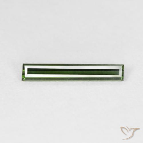 0.52ct Natural Verde oscuro Turmalina, Corte Baguette, VVS