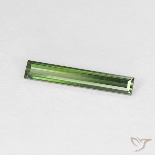 Turmalina Verde oscuro natural de 0.52 ct, Corte Baguette, VVS