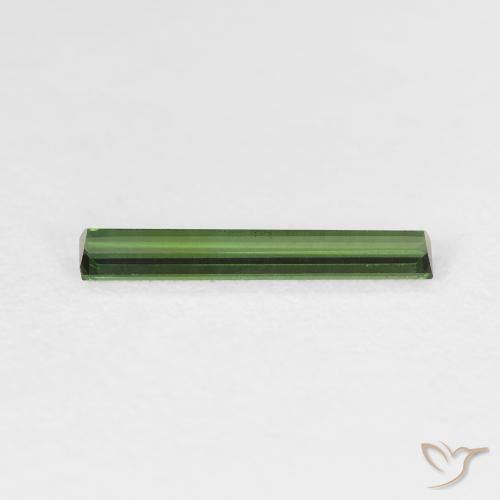 Turmalina Verde oscuro natural de 0.52 ct, Corte Baguette, VVS