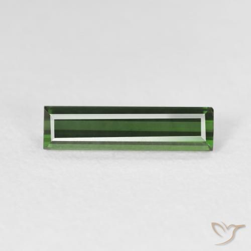 1.02ct Natural Verde bosque Turmalina, Corte Baguette, VVS