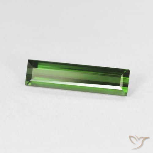 Turmalina Verde bosque natural de 1.02 ct, Corte Baguette, VVS