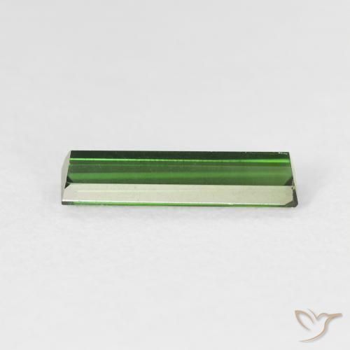 Turmalina Verde bosque natural de 1.02 ct, Corte Baguette, VVS