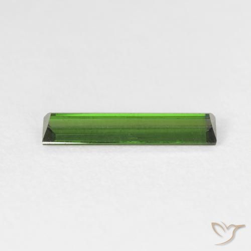 Turmalina Verde bosque natural de 0.89 ct, Corte Baguette, VVS