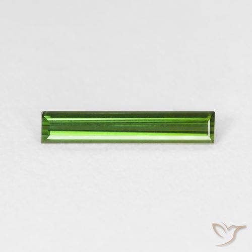 0.64ct Natural Verde medio Turmalina, Corte Baguette, VVS