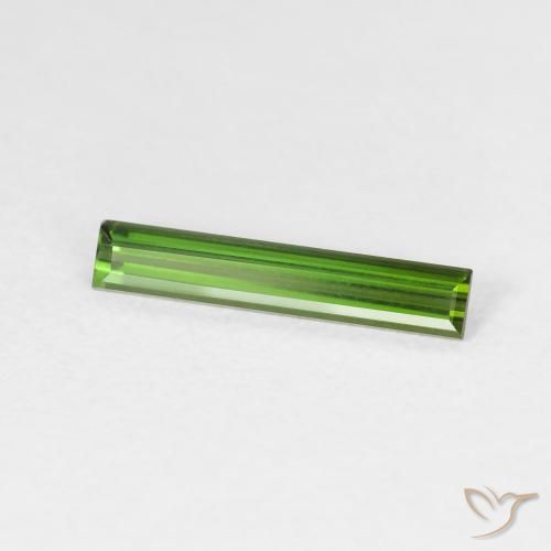 Turmalina Verde medio natural de 0.64 ct, Corte Baguette, VVS