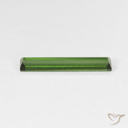 Turmalina Verde terroso natural de 0.97 ct, Corte Baguette, VVS