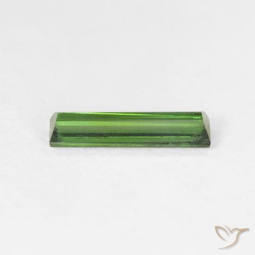 Turmalina Medium Dark-Green natural de 0.63 ct, Corte Baguette, VS