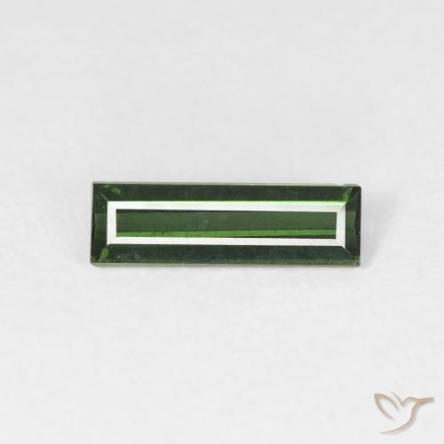 0.75ct Natural Medium Dark-Green Turmalina, Corte Baguette, VS