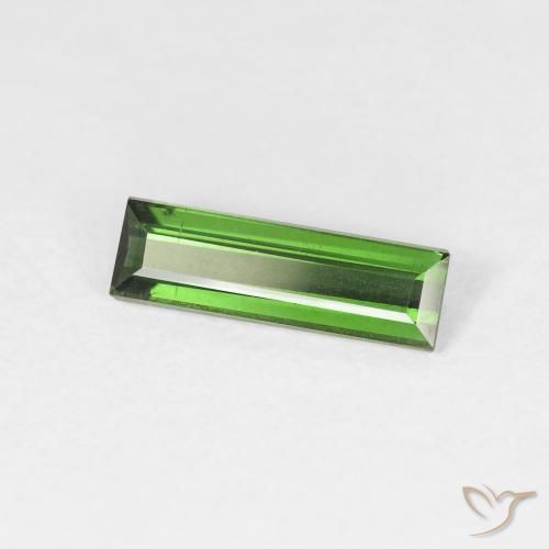 Turmalina Medium Dark-Green natural de 0.75 ct, Corte Baguette, VS