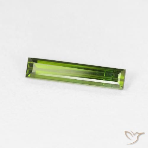 Turmalina Verde amarillento natural de 0.52 ct, Corte Baguette, VS-SI