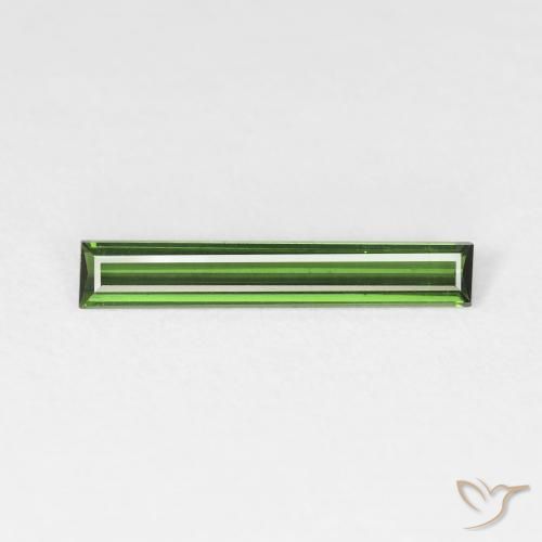 0.83ct Natural Verde bosque Turmalina, Corte Baguette, VS