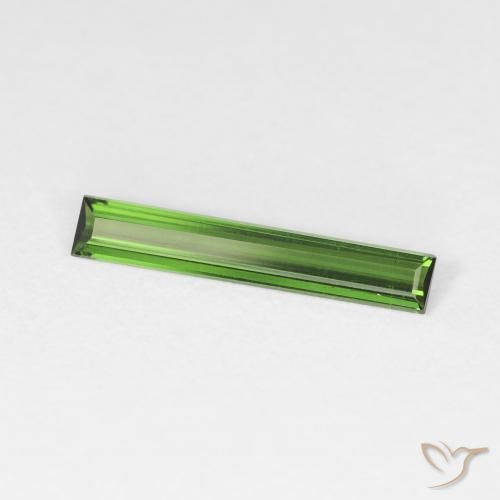 Turmalina Verde bosque natural de 0.83 ct, Corte Baguette, VS