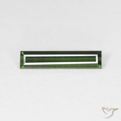 1.17ct Natural Medium Dark-Green Turmalina, Corte Baguette, VS