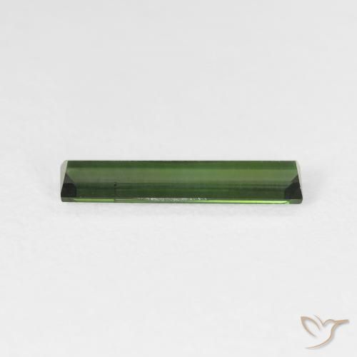 Turmalina Medium Dark-Green natural de 1.17 ct, Corte Baguette, VS