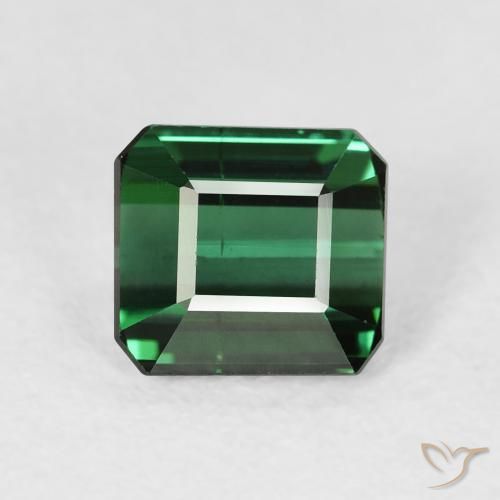 1.77ct Natural Verde bosque Turmalina, corte esmeralda, VS-SI